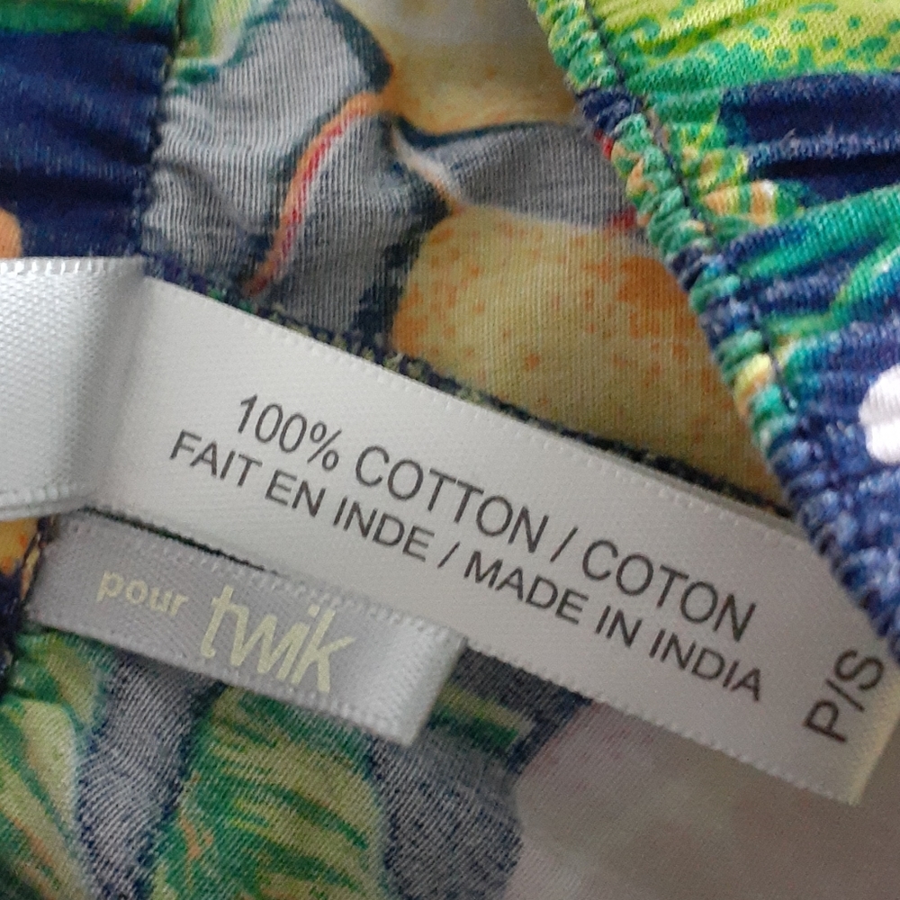 Miiyu Fruits Print Navy 100% Cotton Sleep Boxer Shorts Size Small - Picture 5 of 5